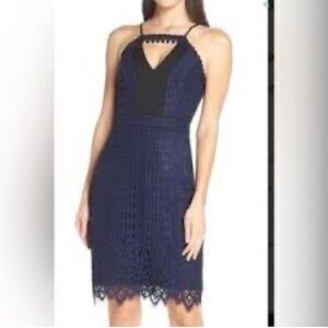 Harlyn Anthropologie Black Indigo Blue Adjustable Spaghetti Strap Dress Sz XS